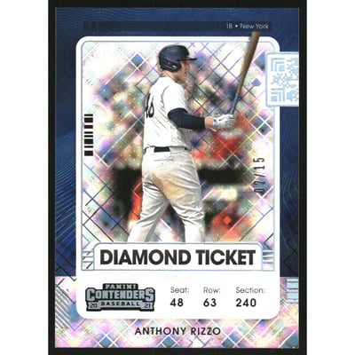 2021 Panini Contenders Diamond Ticket #53 Anthony Rizzo/15