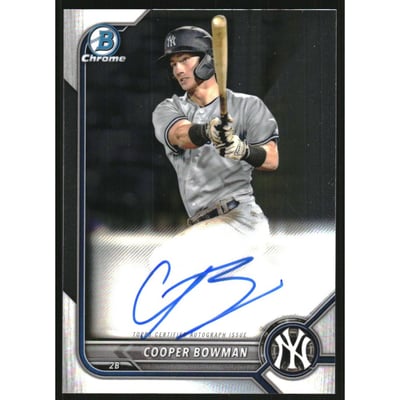 2022 Bowman Chrome Prospect Autographs #CPACB Cooper Bowman