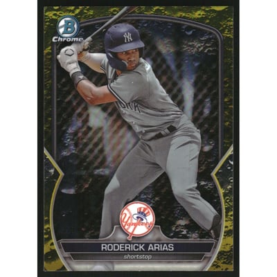 2023 Bowman Chrome Draft Yellow Lunar Crater Refractors #BDC49 Roderick Arias