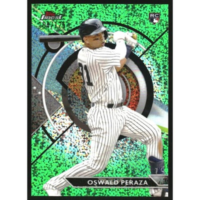 2023 Finest Green Speckle Refractors #13 Oswald Peraza