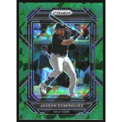 2023 Panini Prizm Prizms Green Ice #135 Jasson Dominguez