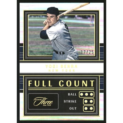 2023 Panini Three and Two Full Count Holo Gold #8 Yogi Berra