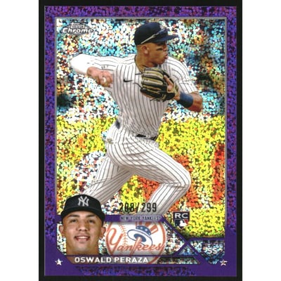 2023 Topps Chrome Purple Speckle Refractors #132 Oswald Peraza