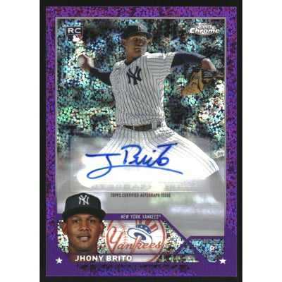 2023 Topps Chrome Update Autographs Purple Speckle Refractors #ACJBR Jhony Brito