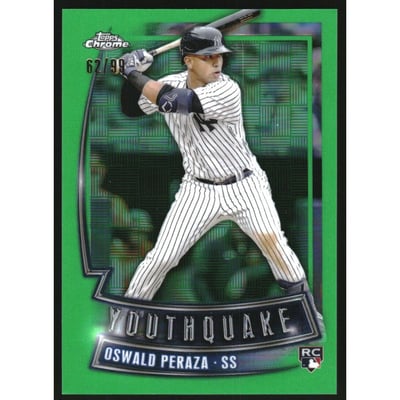 2023 Topps Chrome Youthquake Green Refractors #YQ35 Oswald Peraza
