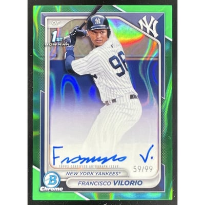 2024 Bowman Chrome Prospect Green Lava #CPA-FV Francisco Vilorio RC Auto /99