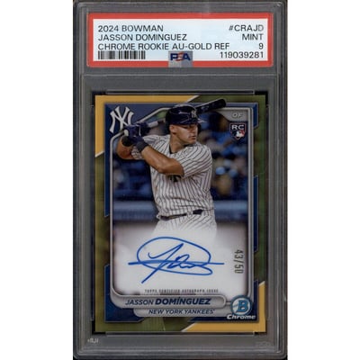 2024 Bowman Chrome Rookie Auto Gold Refractor Jasson Dominguez RC /50 PSA 9