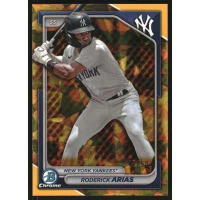 2024 Bowman Chrome Sapphire Prospects Gold Refractors #BCP100 Roderick Arias