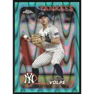 2024 Topps Chrome Aqua RayWave Refractors #236 Anthony Volpe