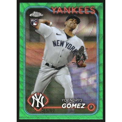2024 Topps Chrome Green Wave Refractors #160 Yoendrys Gomez
