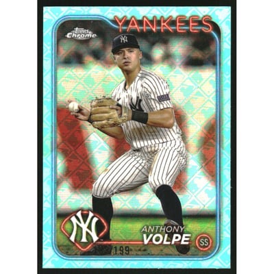 2024 Topps Chrome Logofractor Aqua Refractors #236 Anthony Volpe