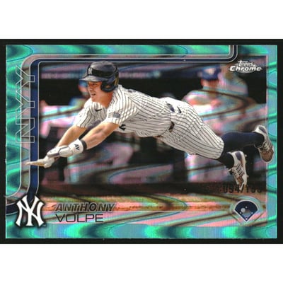 2025 Topps Chrome Aqua RayWave Refractors #162 Anthony Volpe