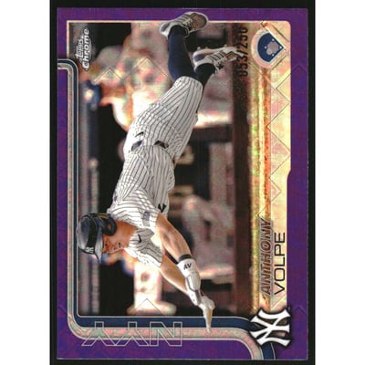 2025 Topps Chrome Logofractor Purple Refractors #162 Anthony Volpe
