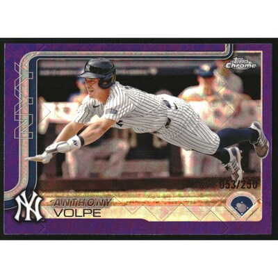 2025 Topps Chrome Logofractor Purple Refractors #162 Anthony Volpe