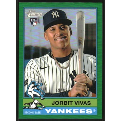 2025 Topps Heritage Chrome Green Refractors #678 Jorbit Vivas