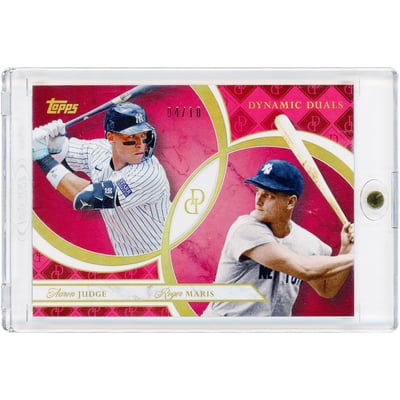 Aaron Judge & Roger Maris New York Yankees 2024 Topps Dynamic Duals Red #45 #4/10 Card