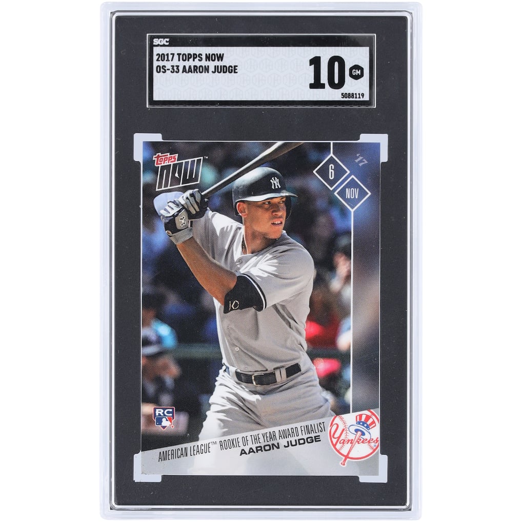 Base Rookie Aaron Judge Aaron Judge New York Yankees 2017 Topps Now ROY Finalist #OS-33 SGC ...