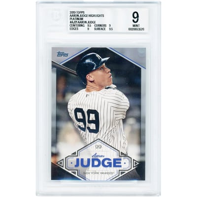 Aaron Judge New York Yankees 2019 Topps Highlights Platinum #AJ-21 #1/1 BGS Authenticated 9 Card - 9.5,9,9,9.5 Subgrades