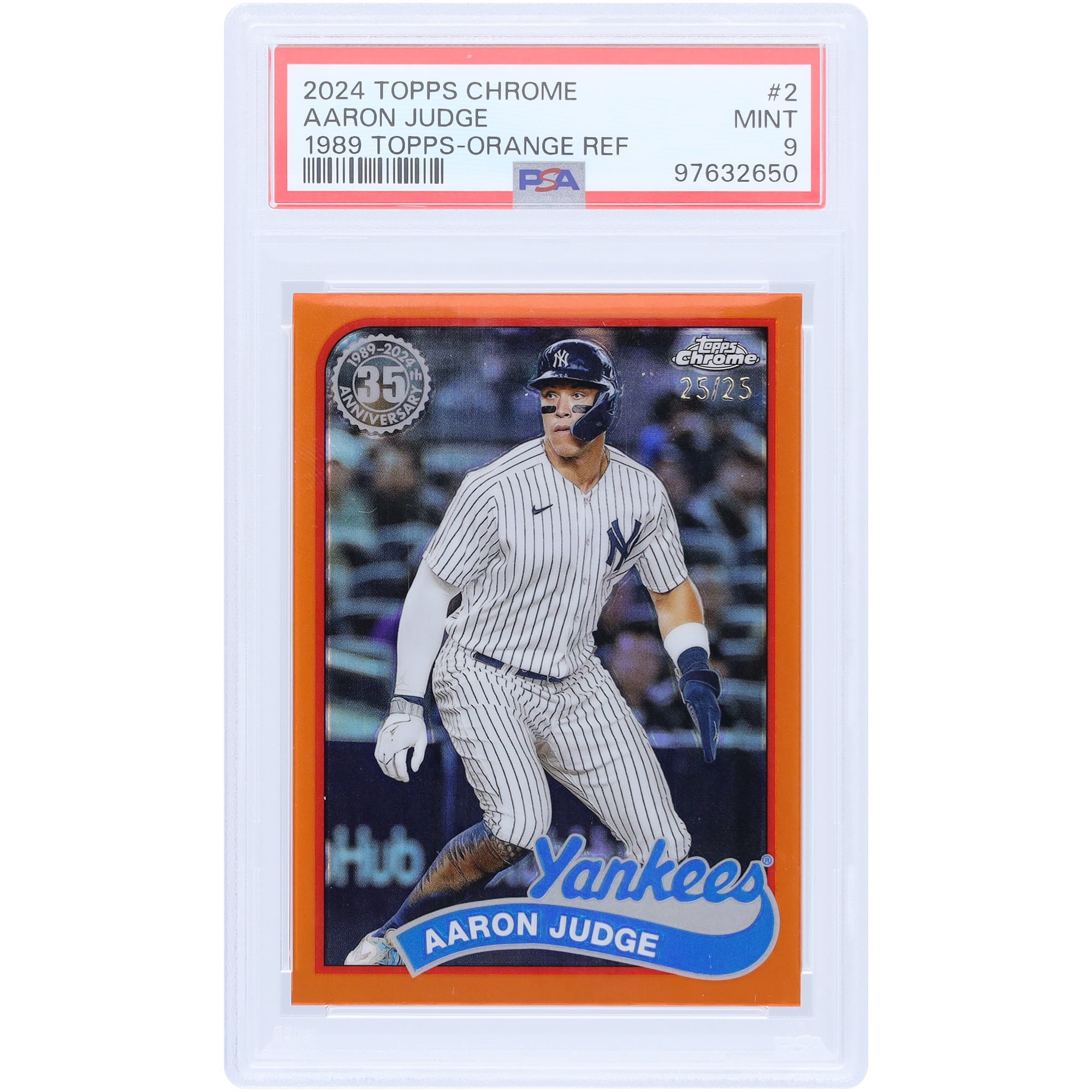 Aaron Judge New York Yankees 2024 Topps Chrome 1989 Design Orange 