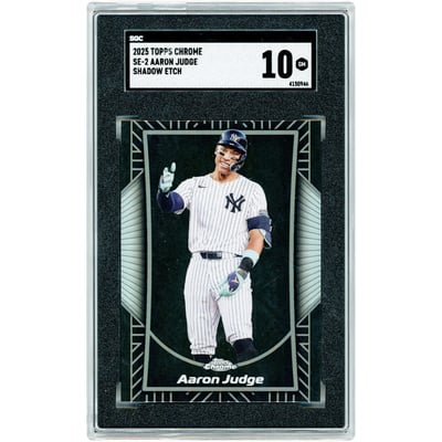Aaron Judge New York Yankees 2025 Topps Chrome Shadow Etch Case Hit #SE-2 SGC Authenticated 10 Card