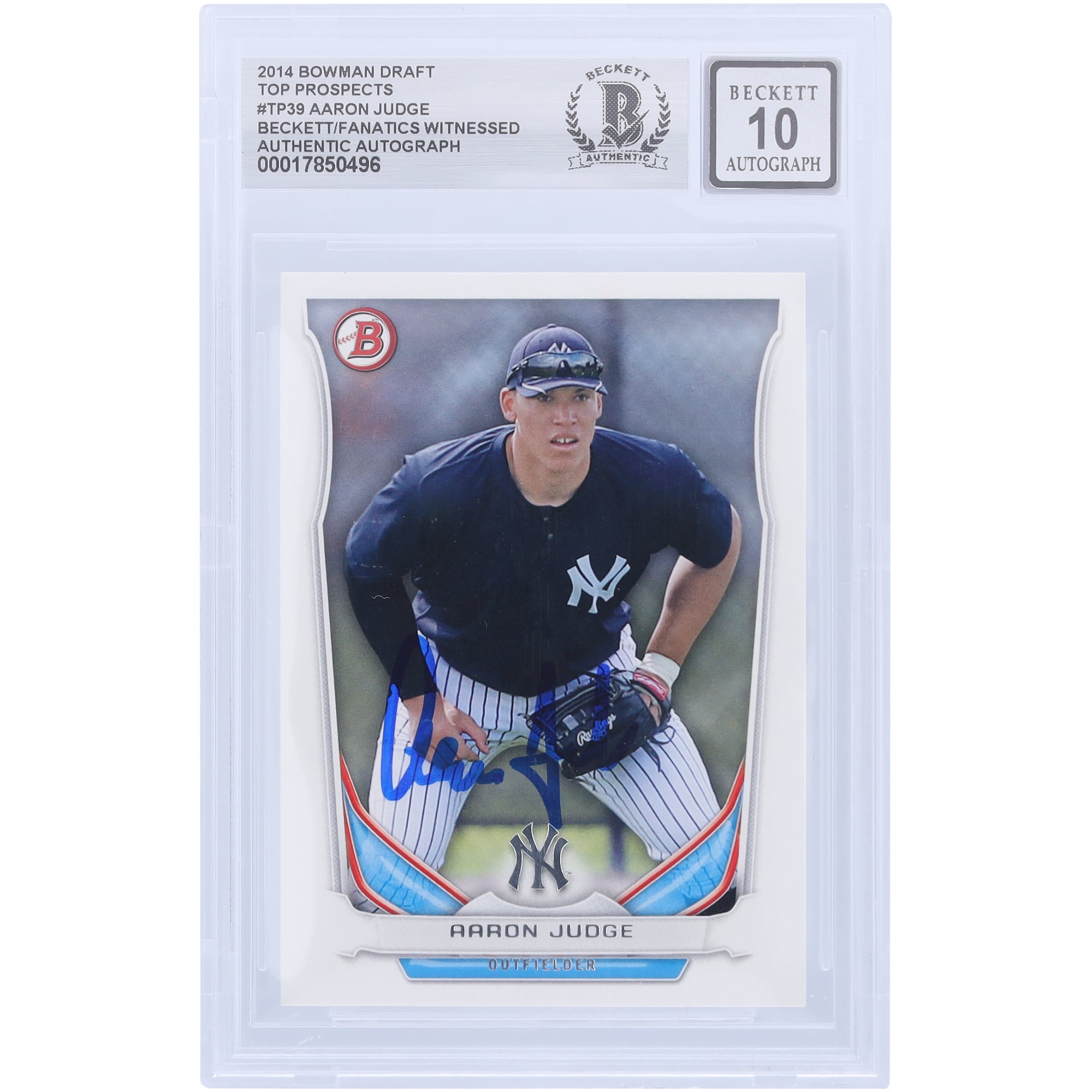 Aaron Judge New York Yankees Autographed 2014 Topps Bowman Top 