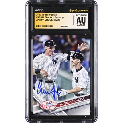 Aaron Judge New York Yankees Autographed 2017 Topps Update #US148 CGC Fanatics Witnessed Authenticated AUTO 10 Rookie Card