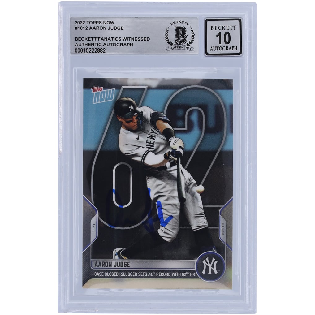 Aaron Judge New York Yankees Autographed 2022 Topps Now HR 60,61 