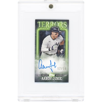 Aaron Judge New York Yankees Autographed 2023 Topps RIP Tear Card Terrors Mini #TCTA-AJ #2/10 Card