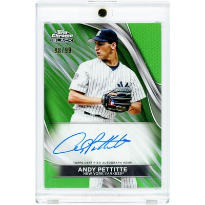 Andy Pettitte New York Yankees Autographed 2024 Topps Chrome Black Green #CBA-APE #98/99 Card 