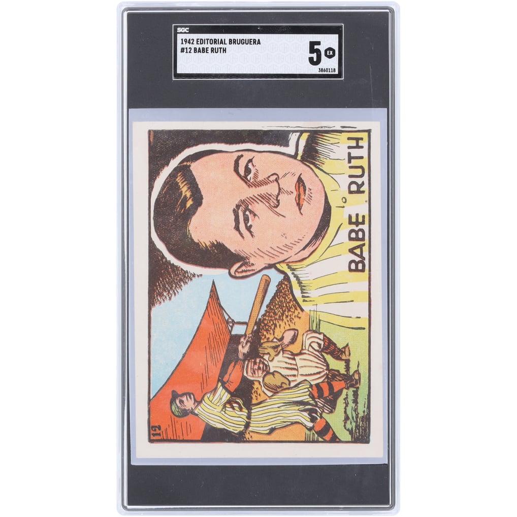 Babe Ruth New York Yankees 1942 Editorial Bruguera #12 SGC ...