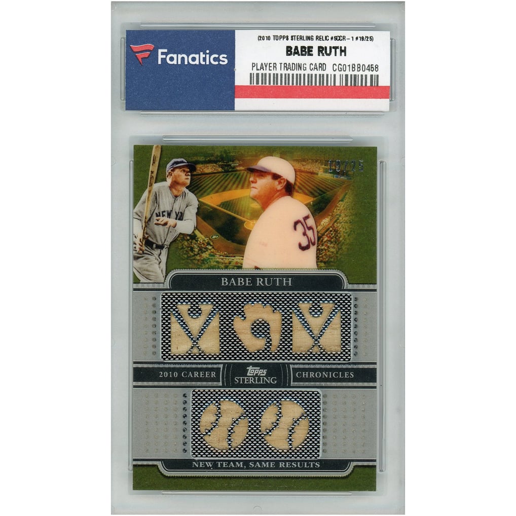 New York Yankees Babe Ruth 2010 Topps Sterling Multi Relic Individually ...