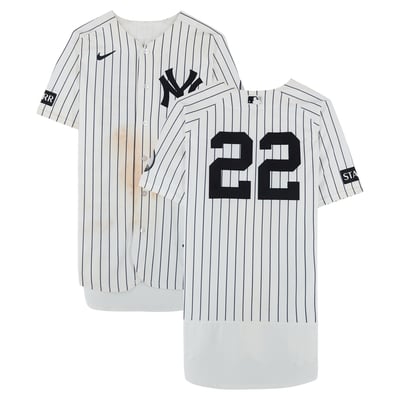 Ben Rice New York Yankees Fanatics Authentic Game-Used #22 White Nike Pinstripe Jersey vs. Pittsburgh Pirates on July 22, 2026 - Game One of Doubleheader - 1-5, HR, 3 RBI, R