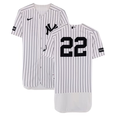 Ben Rice New York Yankees Fanatics Authentic Game-Used #22 White Pinstripe Jersey vs. Atlanta Braves on August 8, 2026 - 1-4, HR, RBI, R