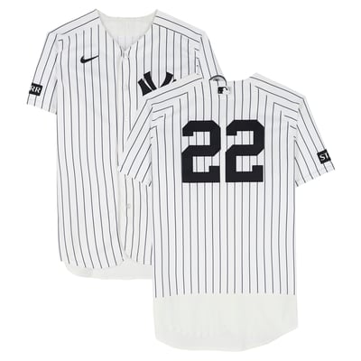 Ben Rice New York Yankees Fanatics Authentic Game-Used #22 White Pinstripe Jersey vs. New York Mets on September 11, 2026 - 3-4, HR, RBI, 3 R