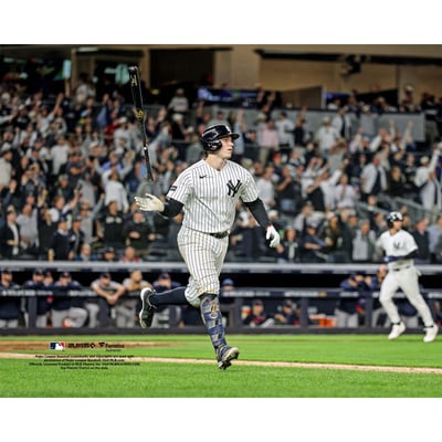 Ben Rice New York Yankees Unsigned Fanatics Authentic 2026 MLB American League Wild Card Series Grand Slam Bat Flip Photograph