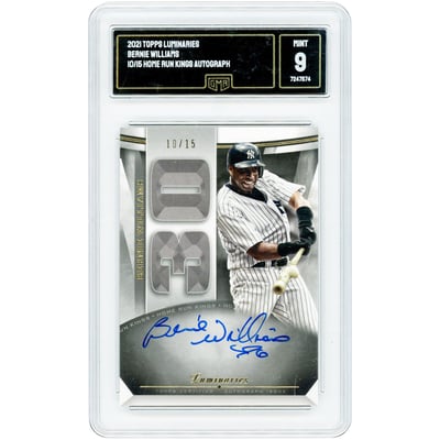 Bernie Williams New York Yankees Autographed 2021 Topps Luminaries Home Run Kings #HRK-BW #10/15 GMA Authenticated 9 Card