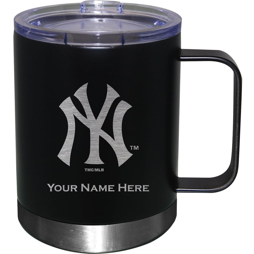 New York Yankees 12oz. Personalized Stainless Steel Lowball with Handle - Black