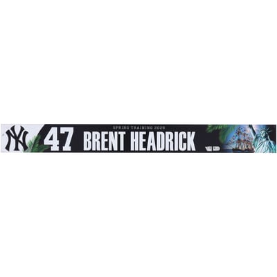 Brent Headrick New York Yankees Fanatics Authentic Player-Issued #47 Nameplate from 2026 MLB Spring Training  