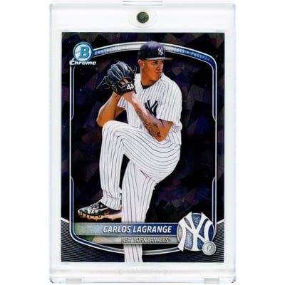 Carlos Lagrange New York Yankees 2025 Bowman Chrome Sapphire Black Refractor #BDC-132 #7/10 Card