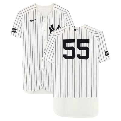 Carlos Rodón New York Yankees Fanatics Authentic Game-Used #55 White Nike Pinstripe Jersey vs. Toronto Blue Jays on August 23, 2026