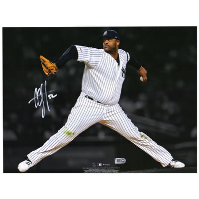 CC Sabathia New York Yankees Fanatics Authentic Autographed 11" x 14" Final Start Throwing Spotlight Photograph