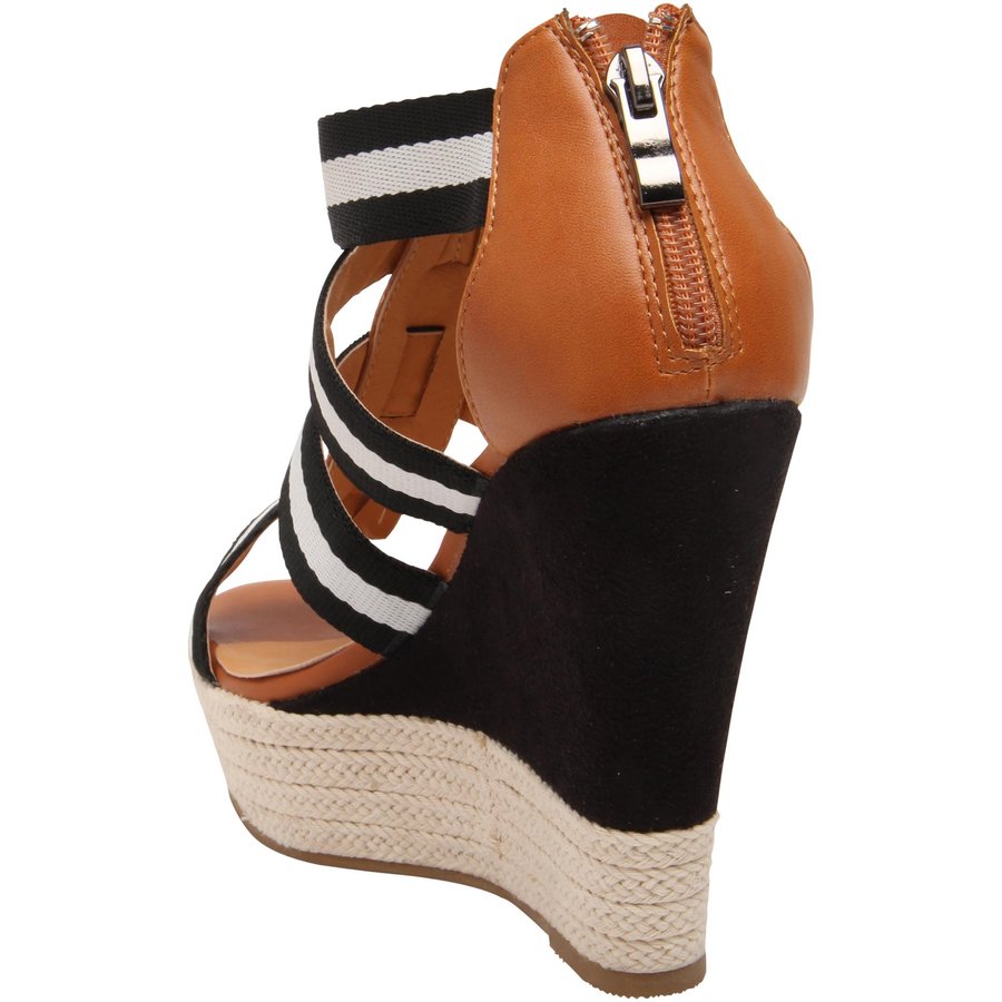 Cuce Shoes New York Yankees Women's Rookie 2 Sandals - Black/Brown