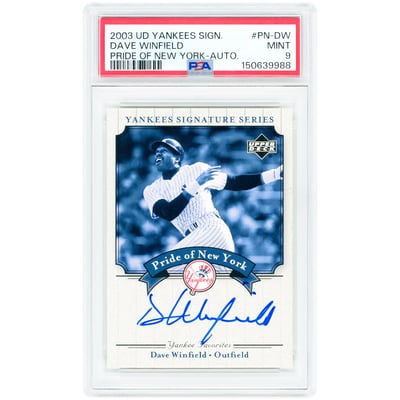 Dave Winfield New York Yankees Autographed 2003 Upper Deck Pride Of New York Signatures Series #PN-DW PSA Authenticated 9 Card 