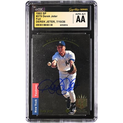 Derek Jeter New York Yankees Autographed 1993 SP Foil #279 CGC Fanatics Witnessed Authenticated AUTH. ALT. Rookie Card