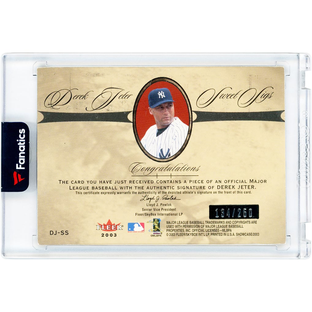 Derek Jeter New York Yankees Autographed 2003 Fleer Showcase Sweet Sigs ...