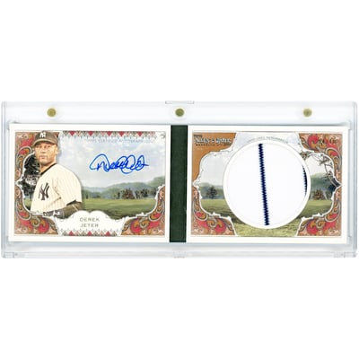 Derek Jeter New York Yankees Autographed 2024 Topps Allen & Ginter Jumbo Game Used Dual-Color Relic #ARBC-DJ #4/10 Card