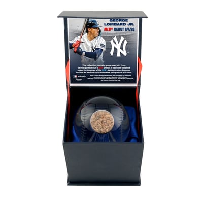 George Lombard Jr. New York Yankees Fanatics Authentic Crystal Baseball with Game-Used Dirt from MLB Debut