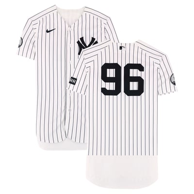 George Lombard Jr. New York Yankees Fanatics Authentic Player-Worn #96 White Pinstripe Jersey vs. Boston Red Sox on August 30, 2026 