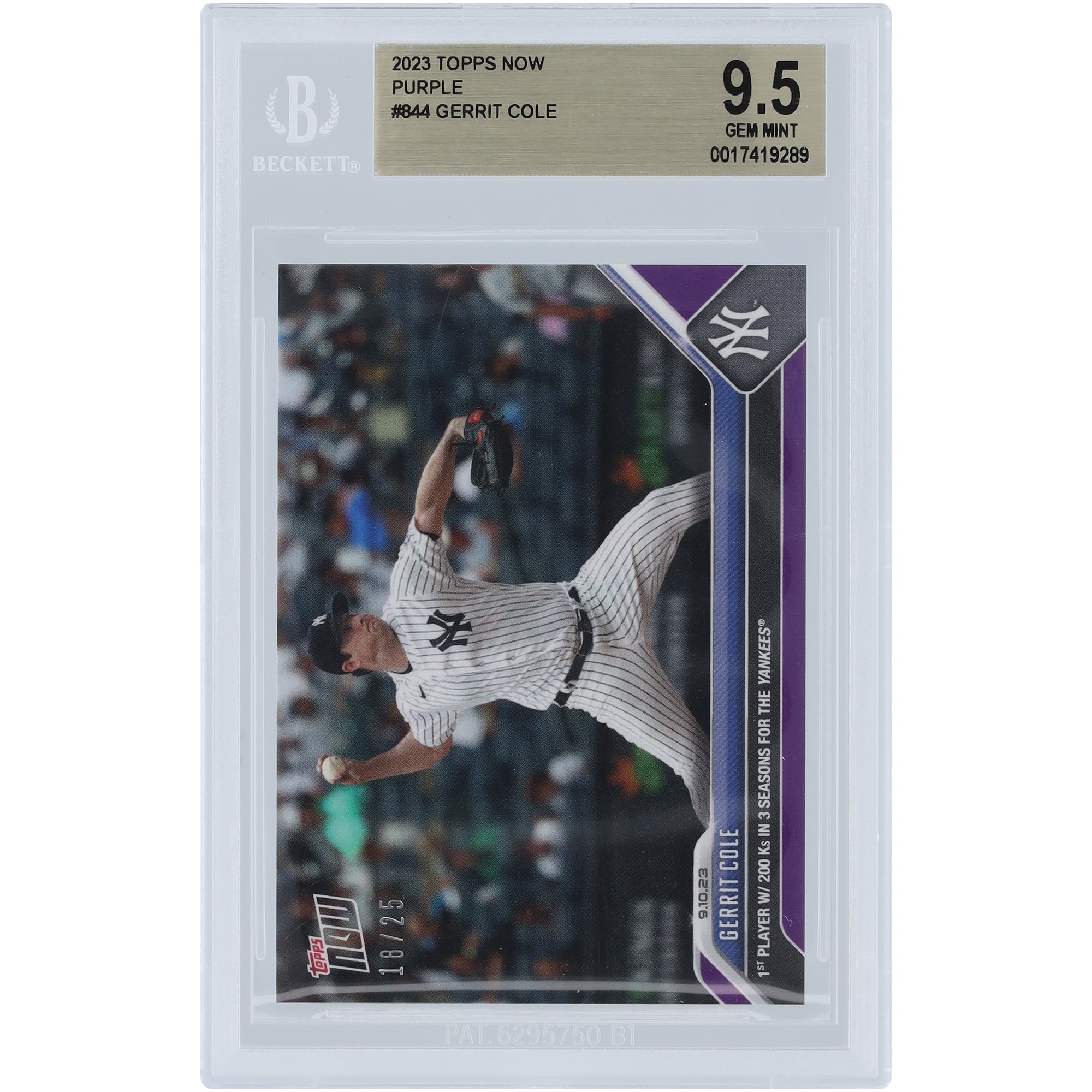 Gerrit Cole New York Yankees 2023 Topps Now 1st Player with 200K 