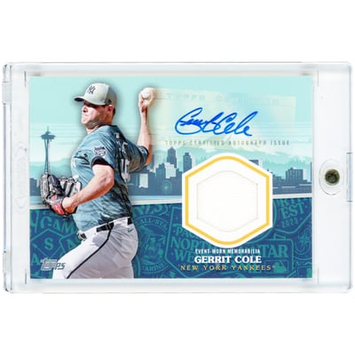 Gerrit Cole New York Yankees Autographed 2023 Topps Update All Star Stitches Game Used Relic #ASSA-GC #18/25 Card